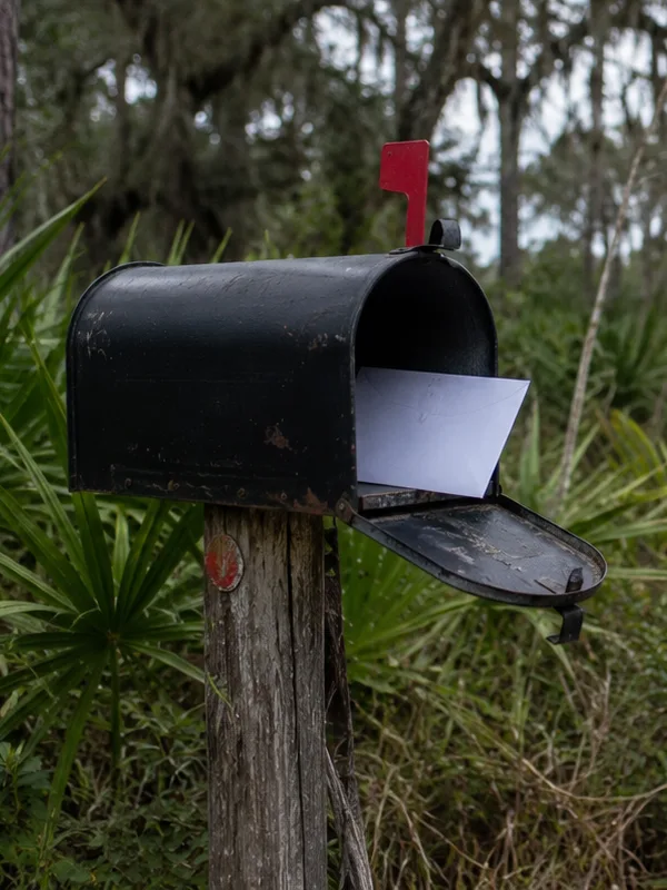 Mailbox with property tax notices